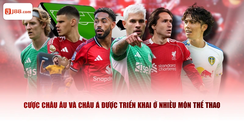 Cược Châu Âu và Châu Á được triển khai ở nhiều môn thể thao