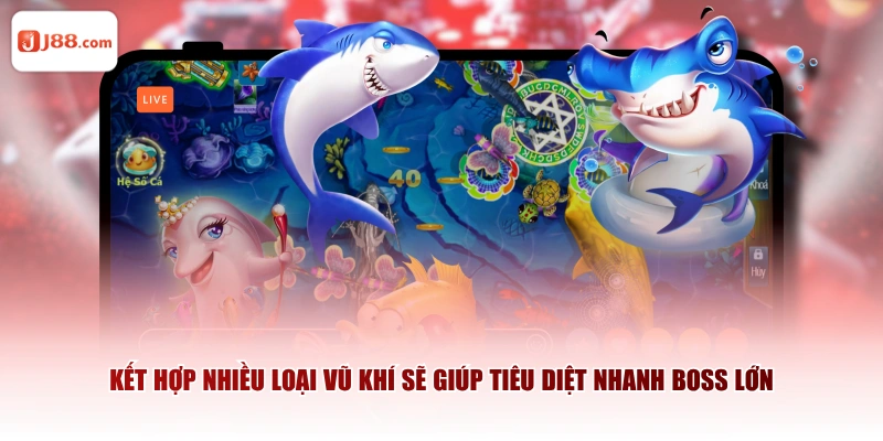 Kết hợp nhiều loại vũ khí sẽ giúp tiêu diệt nhanh boss lớn